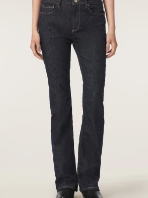 AllSaints jeansy bootcut damskie HALDAN granatowy