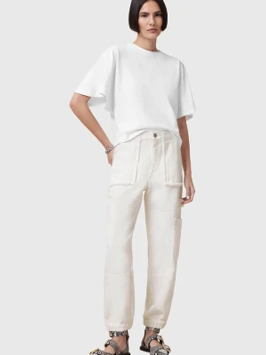 AllSaints jeansy damskie MILA FRAY biały