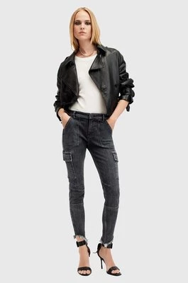 AllSaints jeansy DURAN damskie kolor czarny W014EB