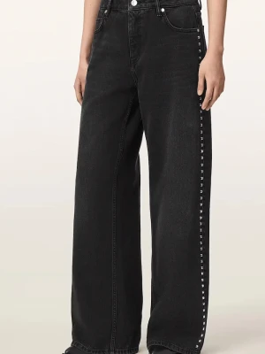 AllSaints jeansy straight damskie SWAY czarny