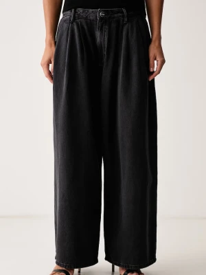 AllSaints jeansy wide leg damskie AXIS czarny