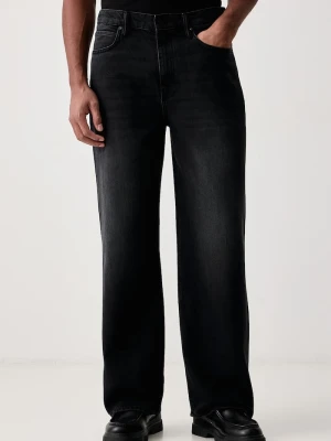 AllSaints jeansy wide leg męskie LENNY czarny