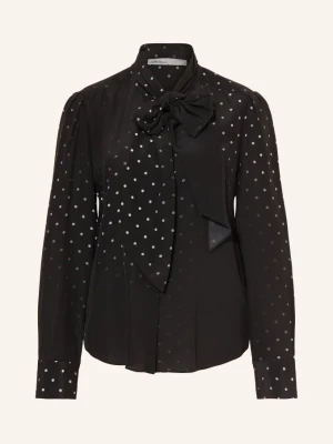 Allsaints Jedwabna Bluzka Z Kokardą schwarz