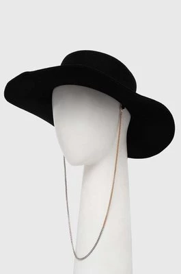AllSaints kapelusz wełniany kolor czarny wełniany