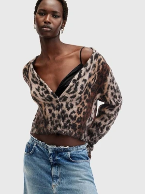 AllSaints kardigan z wełną WICK kolor brązowy W024KB