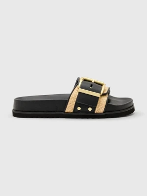 AllSaints klapki Ellie Raffia Slider damskie kolor czarny W003FD