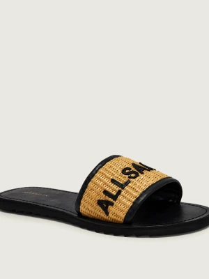 AllSaints Klapki HOXTON | z dodatkiem skóry beżowy