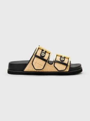 AllSaints klapki Sian Raffia Sandal damskie kolor beżowy W091FC