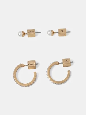 AllSaints kolczyki damskie metalowe 2-pack
