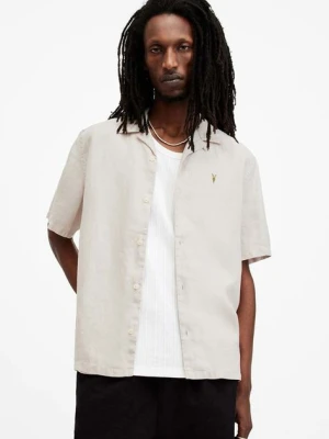 AllSaints koszula AUDLEY SS SHIRT męska kolor beżowy relaxed M016SA