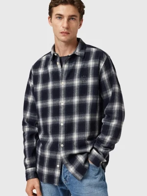 AllSaints koszula bawełniana HAVEN męska kolor granatowy relaxed z kołnierzykiem klasycznym M051SD