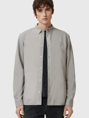 AllSaints koszula bawełniana HAVEN męska kolor szary regular z kołnierzykiem klasycznym M123SC