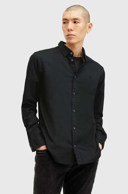 AllSaints koszula bawełniana HAWTHORNE LS SHIRT męska kolor czarny slim z kołnierzykiem klasycznym M150SB