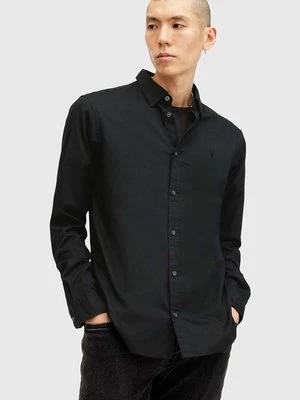 AllSaints koszula bawełniana HAWTHORNE LS SHIRT męska kolor czarny slim z kołnierzykiem klasycznym M150SB