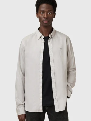 AllSaints koszula bawełniana HAWTHORNE LS SHIRT męska kolor szary slim z kołnierzykiem klasycznym M150SB