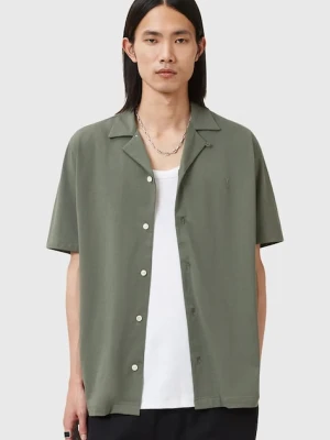 AllSaints koszula bawełniana HUDSON męska kolor zielony relaxed M081SA