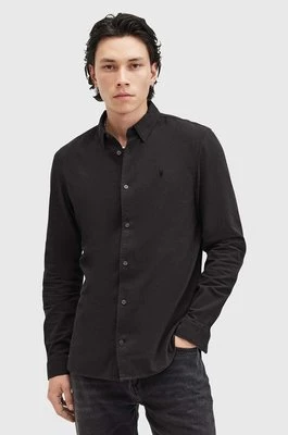 AllSaints koszula bawełniana LOVELL LS SHIRT męska kolor czarny slim z kołnierzykiem klasycznym M152SB