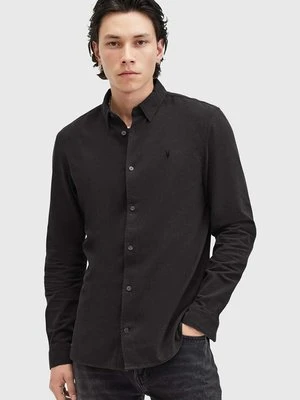 AllSaints koszula bawełniana LOVELL LS SHIRT męska kolor czarny slim z kołnierzykiem klasycznym M152SB