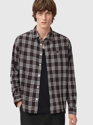 AllSaints koszula bawełniana męska kolor brązowy regular z kołnierzykiem klasycznym M069SD