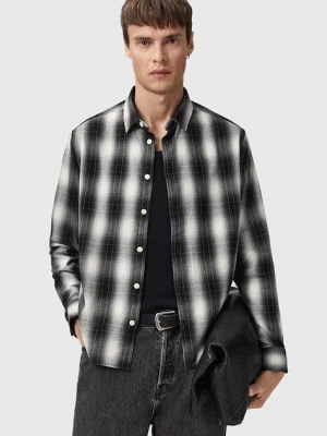 AllSaints koszula bawełniana męska kolor czarny regular z kołnierzykiem klasycznym M070SD