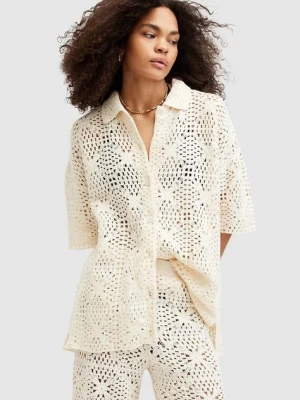 AllSaints koszula bawełniana MILLY TOP damska kolor beżowy gładka W031KA