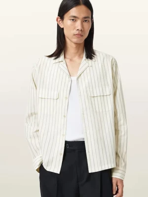 AllSaints koszula bawełniana STANLEY męska kolor beżowy regular M022SD