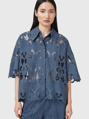 AllSaints koszula CHARLI damska kolor niebieski relaxed z kołnierzykiem klasycznym W098PC