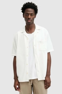 AllSaints koszula CUDI męska kolor biały relaxed