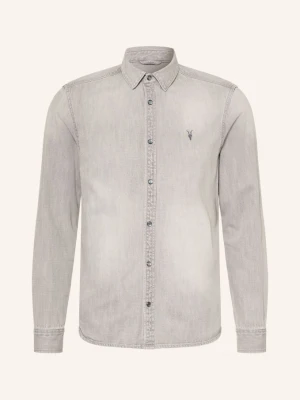 Allsaints Koszula Dżinsowa Gleason O Kroju Extra Slim Fit grau JASNOCZARY