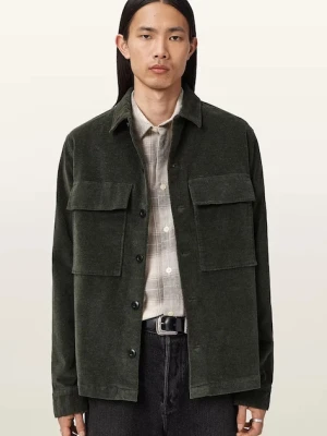 AllSaints koszula HAWKER męska kolor zielony regular z kołnierzykiem klasycznym M017SD