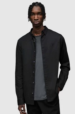 AllSaints koszula HAWTHORNE LS SHIRT męska kolor czarny regular z kołnierzykiem button-down MS254U