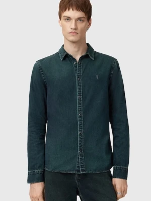 AllSaints koszula jeansowa GLEASON LS SHIRT męska kolor granatowy regular z kołnierzykiem klasycznym M165SB