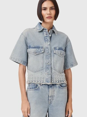 AllSaints koszula jeansowa TOVE damska kolor niebieski relaxed z kołnierzykiem klasycznym W116PC