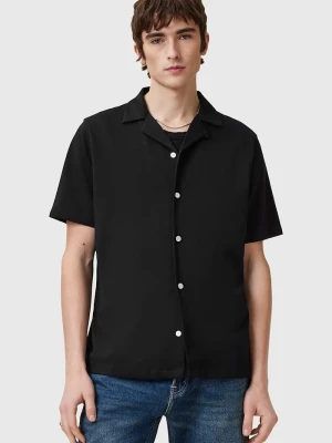 AllSaints koszula męska bawełniana HUDSON czarny