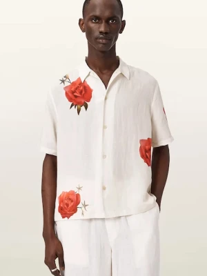 AllSaints koszula męska z lnem FLEUR