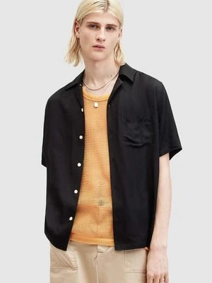 AllSaints koszula SUNSMIRK SS męska kolor czarny relaxed M043SA