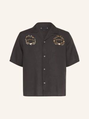 Allsaints Koszula Wypoczynkowa Klavicle Comfort Fit Z Lnu schwarz