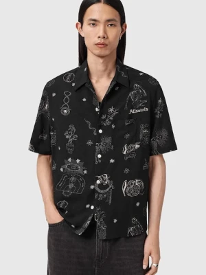 AllSaints koszula z dodatkiem lnu TERRA