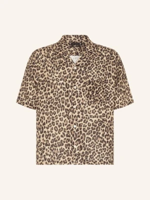 Allsaints Koszula Z Klapami Leopardone Comfort Fit Z Lnem braun