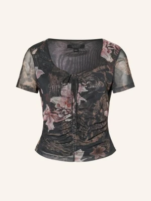 Allsaints Koszulka Gabby Z Siateczki schwarz