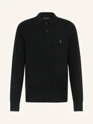 Allsaints Koszulka Polo Statten Z Dzianiny schwarz