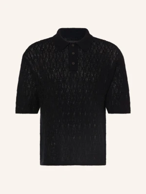 Allsaints Koszulka Polo Z Dzianiny Cyclone schwarz CZARNY