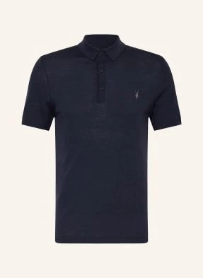Allsaints Koszulka Polo Z Dzianiny Mode Merino Z Wełny Merino blau