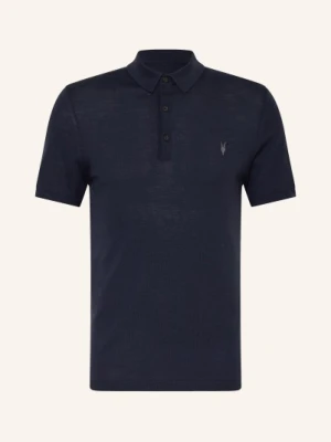 Allsaints Koszulka Polo Z Dzianiny Mode Merino Z Wełny Merino blau