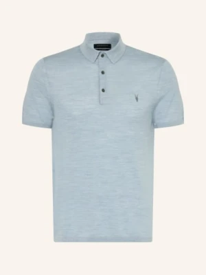 Allsaints Koszulka Polo Z Dzianiny Mode Merino Z Wełny Merino blau