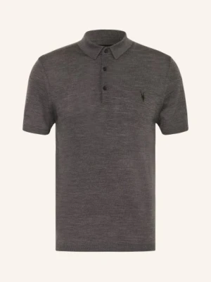 Allsaints Koszulka Polo Z Dzianiny Mode Merino Z Wełny Merino grau