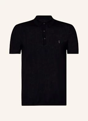 Allsaints Koszulka Polo Z Dzianiny Mode Merino Z Wełny Merino schwarz