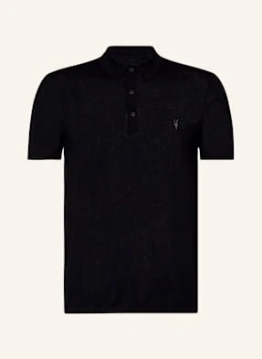 Allsaints Koszulka Polo Z Dzianiny Mode Merino Z Wełny Merino schwarz