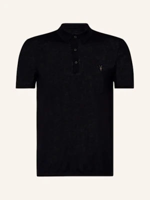Allsaints Koszulka Polo Z Dzianiny Mode Merino Z Wełny Merino schwarz