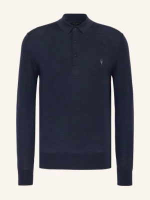 Allsaints Koszulka Polo Z Dzianiny Mode Z Wełny Merino blau